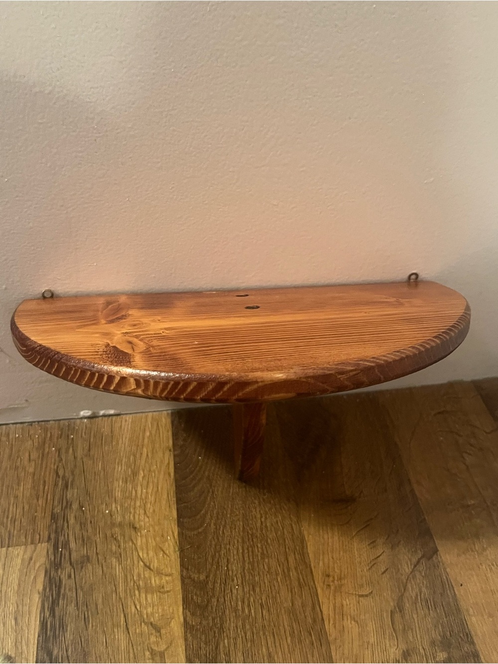 Rustic Half-Moon Wooden Wall Shelf in Warm Brown gallery wall cottagecore
